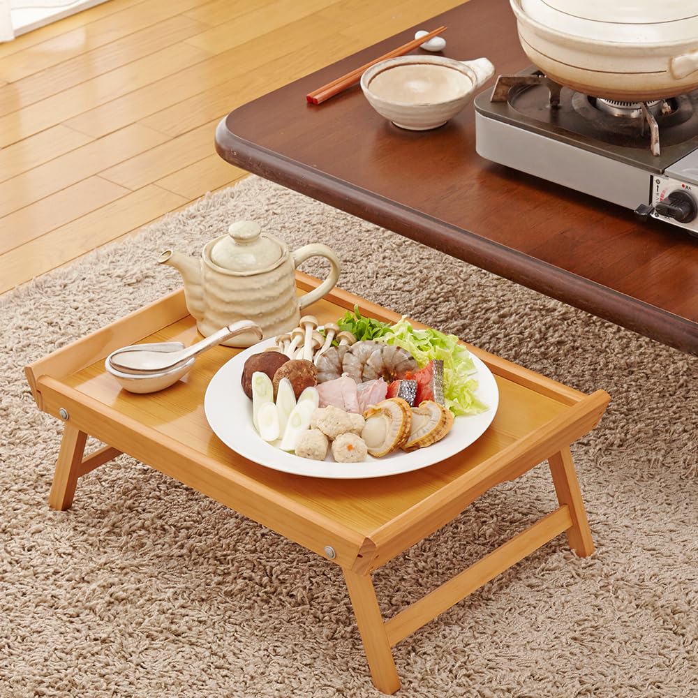 2点セット◾️ 折り畳み式 木製フレーム ウッドトレイスタンド